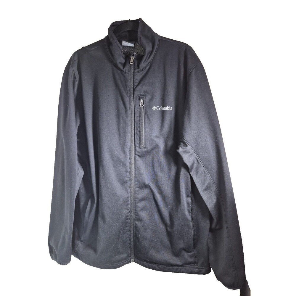 Columbia Omni-Shield Black Softshell Full Zip Jacket Mens Size XL